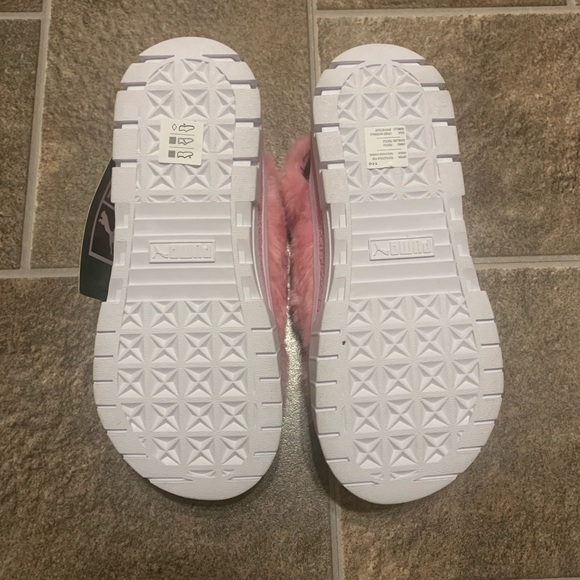 PUMA Baby Phat x Mayze Platform Sandal Pink White Fur Slip On Slide New - Picture 9 of 10